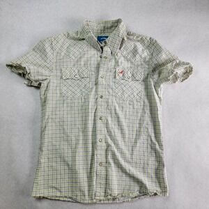 Hollister Mens Plaid Short Sleeve Western Pearl Snap Shirt Size Small